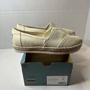 New Toms Women Alpargata Rope Platform Shoes Size 9.5 Natural